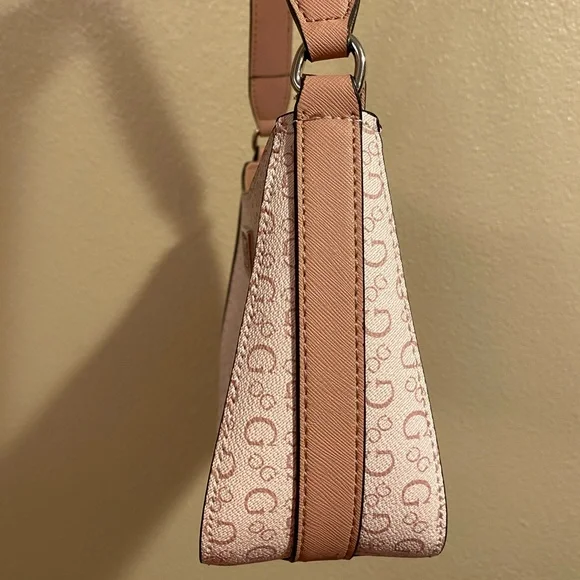 Guess Pink Shoulder Bag with Monogram Pattern - Picture 3 of 7